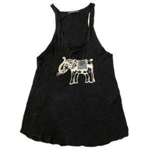 Rare Brandy Melville Embroidered Elephant Tank